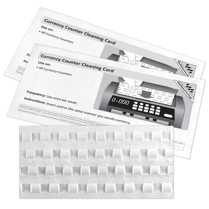 Tarjeta de limpieza del mostrador de divisas